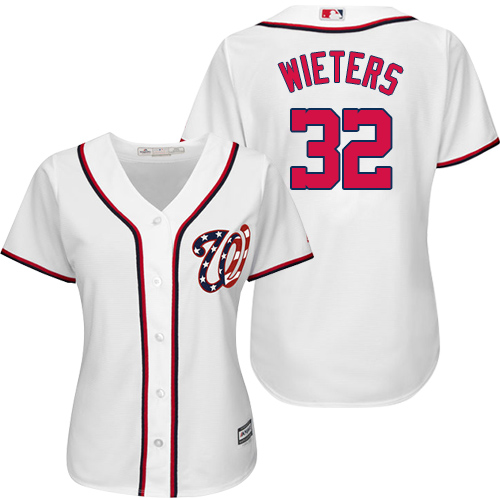 Nationals #32 Matt Wieters White Home Women's Stitched MLB Jersey - Click Image to Close